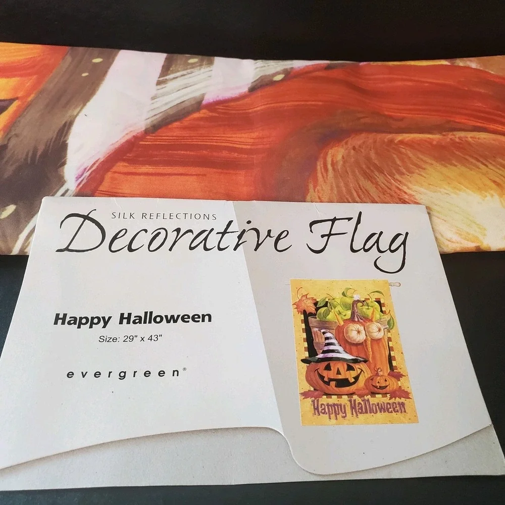 Evergreen Decorative Flag Happy Halloween Pumpkins Fall Autumn 29